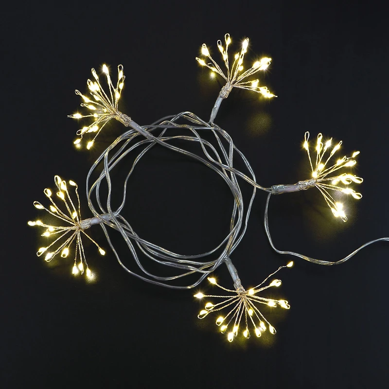 5ct. LED Silver Mini Starburst Cluster String Lights by Ashland®