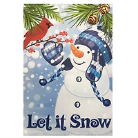 Snowman and Cardinal "Let it Snow" Christmas Outdoor Flag - 40" x 28"