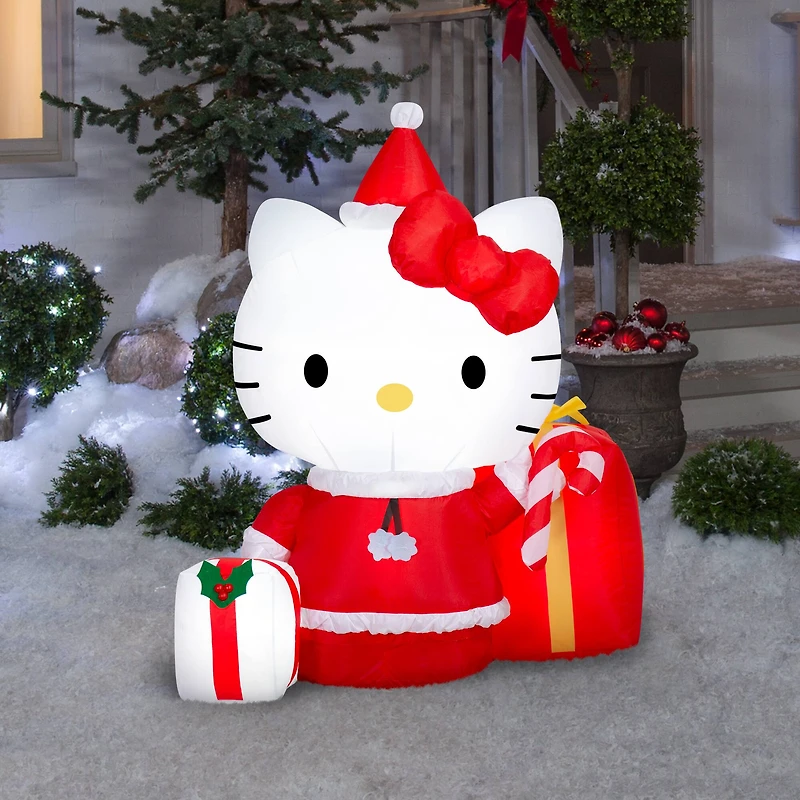4ft. Airblown® Inflatable Christmas Hello Kitty® with Presents