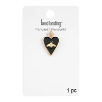 Gold & Black Heart Bee Pendant by Bead Landing™