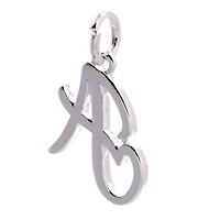 Silver Plated Script Letter Charm by Bead Landing