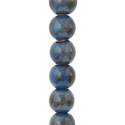 12 Pack: Aqua Ceramic Round Beads, 14mm by Bead Landing™