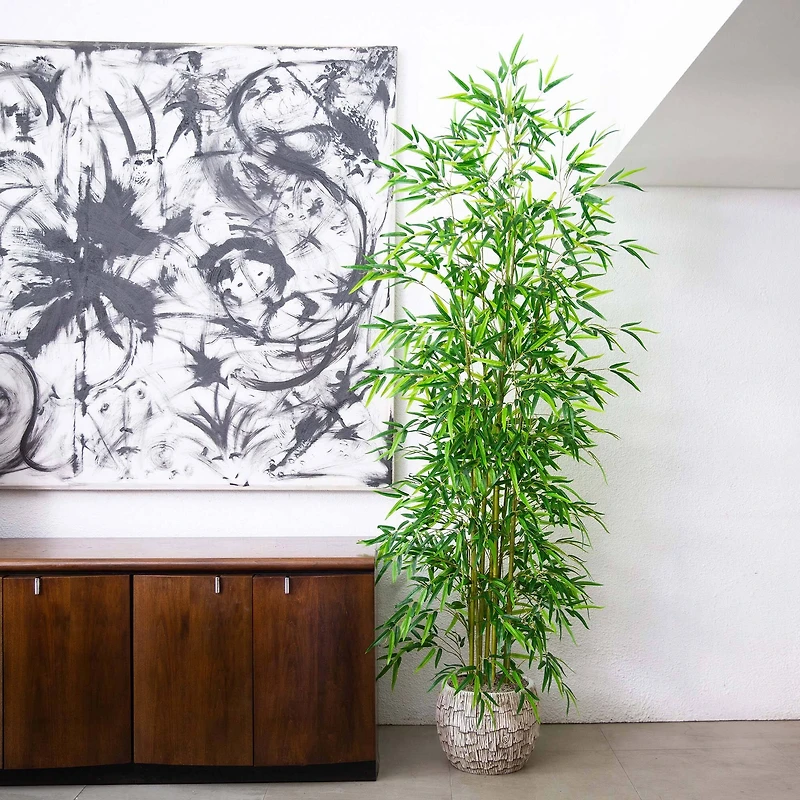 8ft. Potted Green Artificial Bamboo Tree
