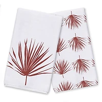Terracota Palm Leaf 16" x 25" Tea Towel Set of 2