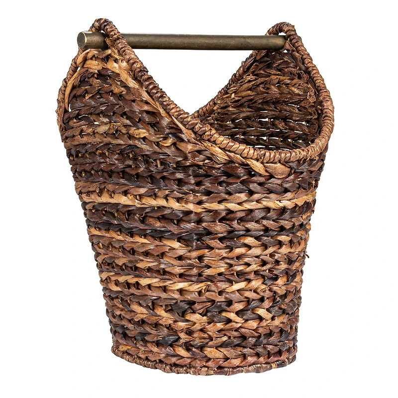 Hello Honey® 16" Bankuan Braided Oval Toilet Paper Basket with Wood Bar