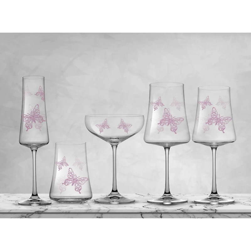 JoyJolt® 21oz. Meadow Butterfly Crystal Red Wine Glasses Set, 2ct.