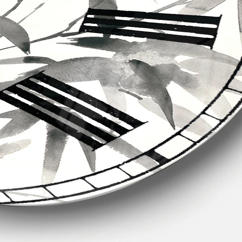 Designart 'Bamboo Leaves Ii Farmhouse Wall Clock