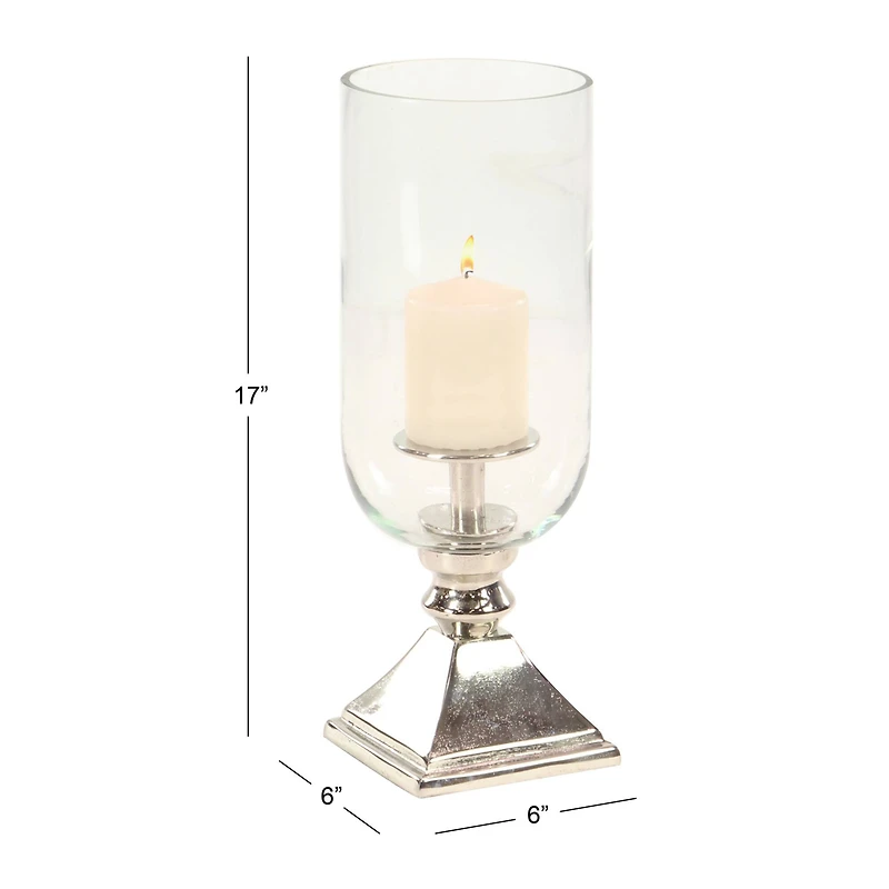 17" Silver Traditional Candle Holder