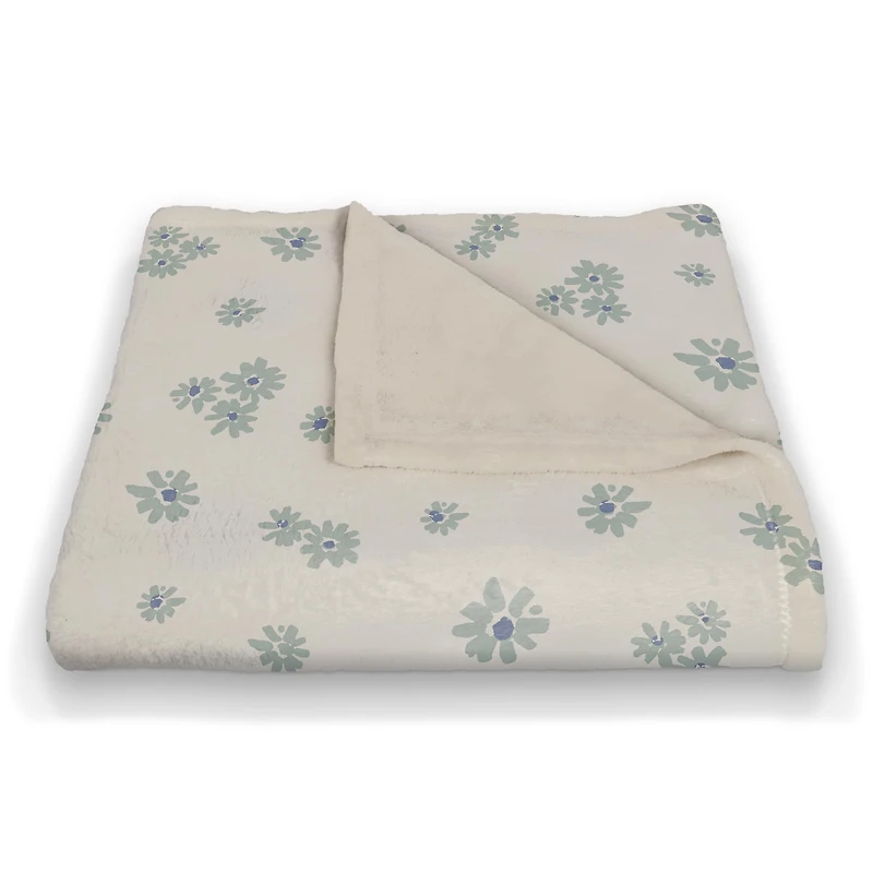 Daisy Pattern Coral Fleece Blanket