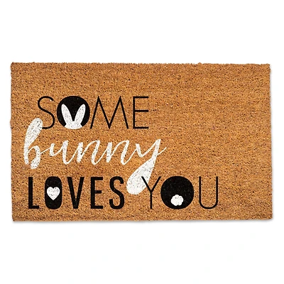 Bunny Kisses Easter Wishes 30" x 18" Door Mat