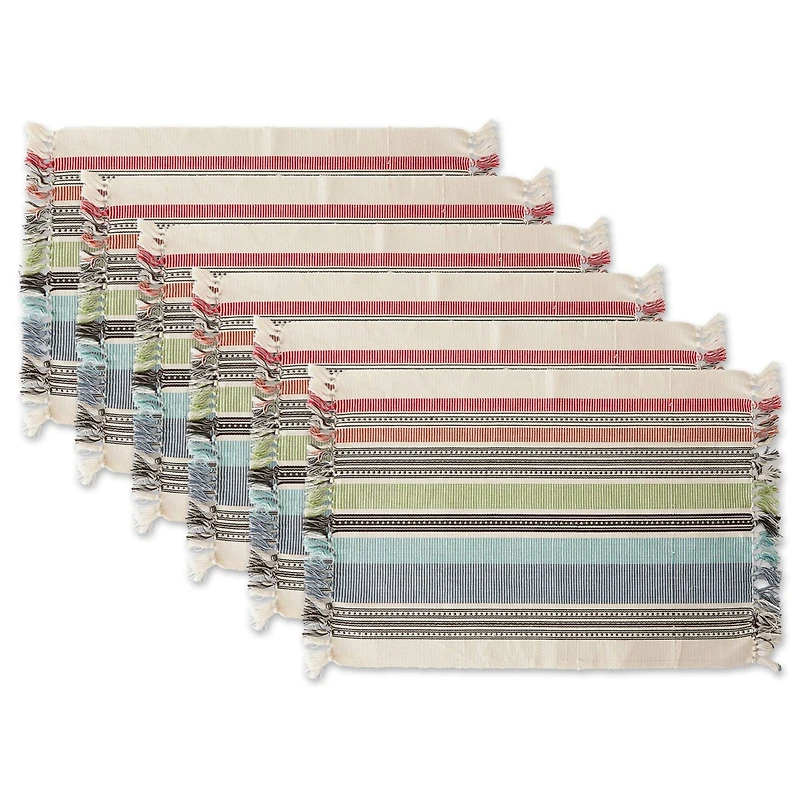 DII® Mediterranean Stripe Placemats, 6ct.