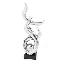 25" Silver Ceramic Modern Twist Sculpture