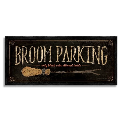 Stupell Industries Broom Parking Black Cats Allowed Framed Giclee Art