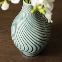 Glitzhome® Spiraling Artistry Turquoise Ceramic Modern Vase Set