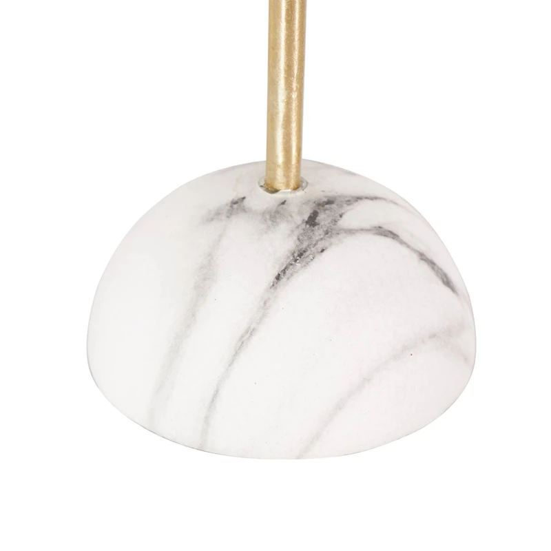 13" Gold Metal 12-Slot Jewelry Stand with White Base