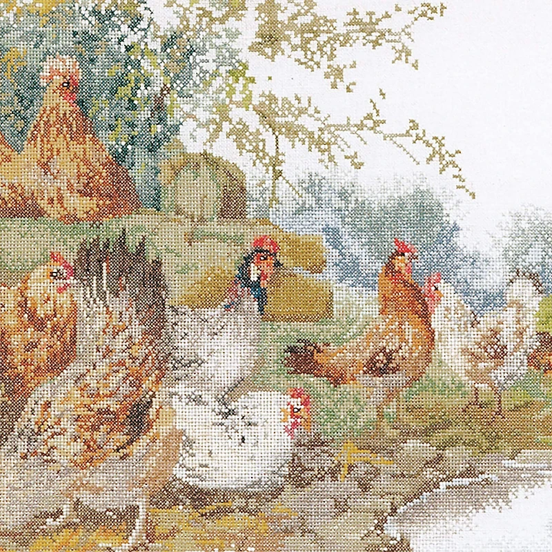 Thea Gouverneur Chickens Cross Stitch Kit