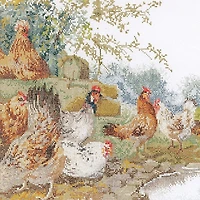 Thea Gouverneur Chickens Cross Stitch Kit