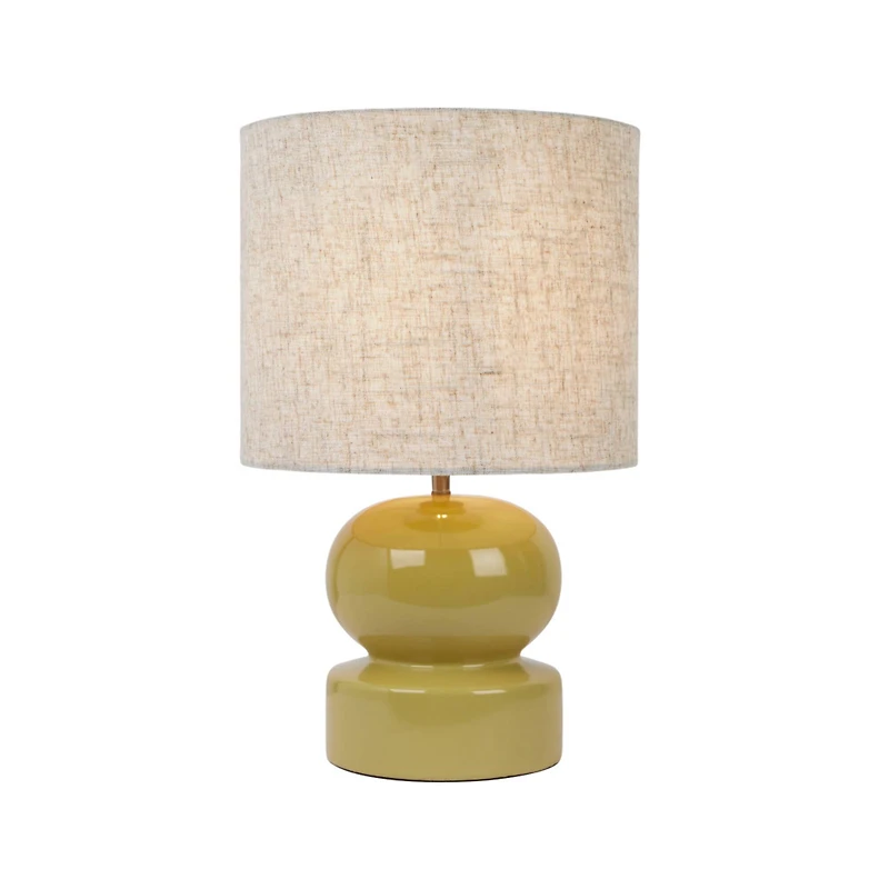 Hello Honey® 19" Green Modern Ceramic Table Lamp with Fabric Shade