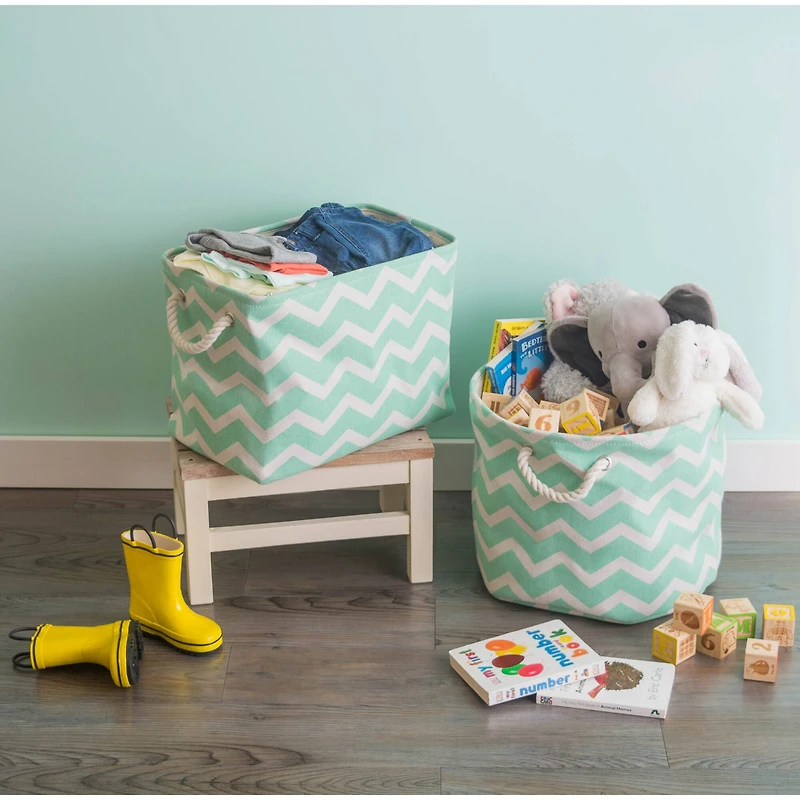 DII® Medium Round Chevron Polyester Bin