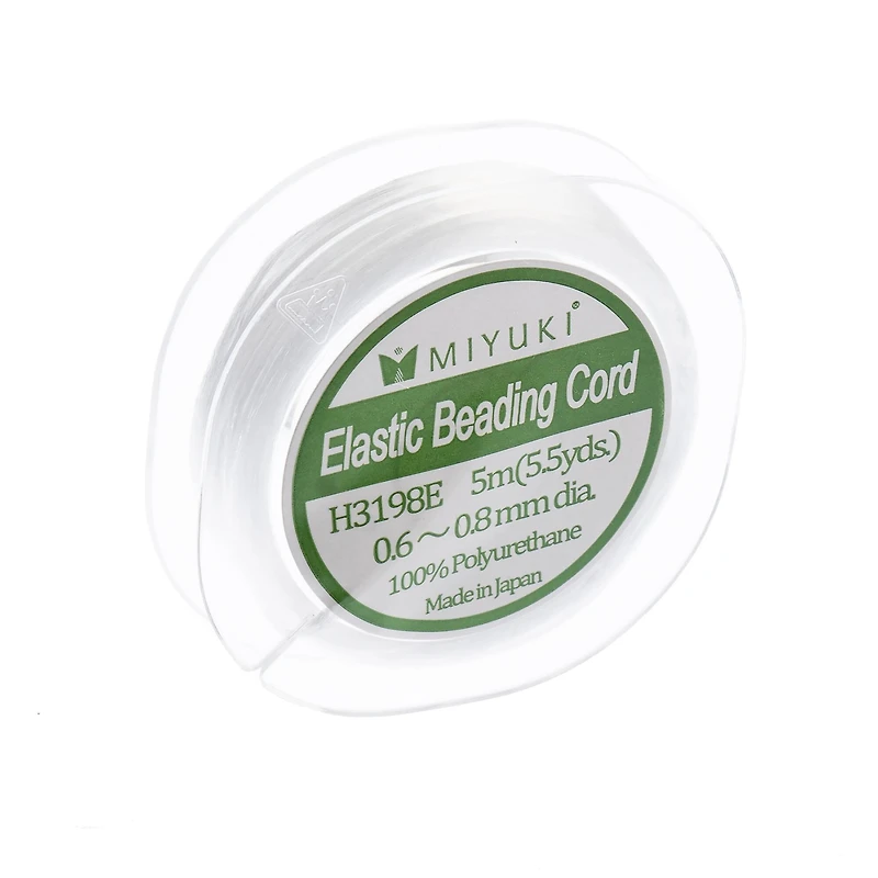 Miyuki® 0.7mm White Elastic Beading Cord, 5.5yd.