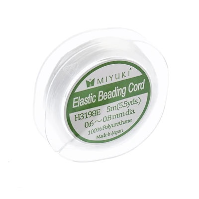 Miyuki® 0.7mm White Elastic Beading Cord, 5.5yd.