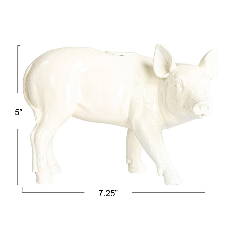 Hello Honey® 7.25" Wide Country Charm Pig Taper Candle Holder