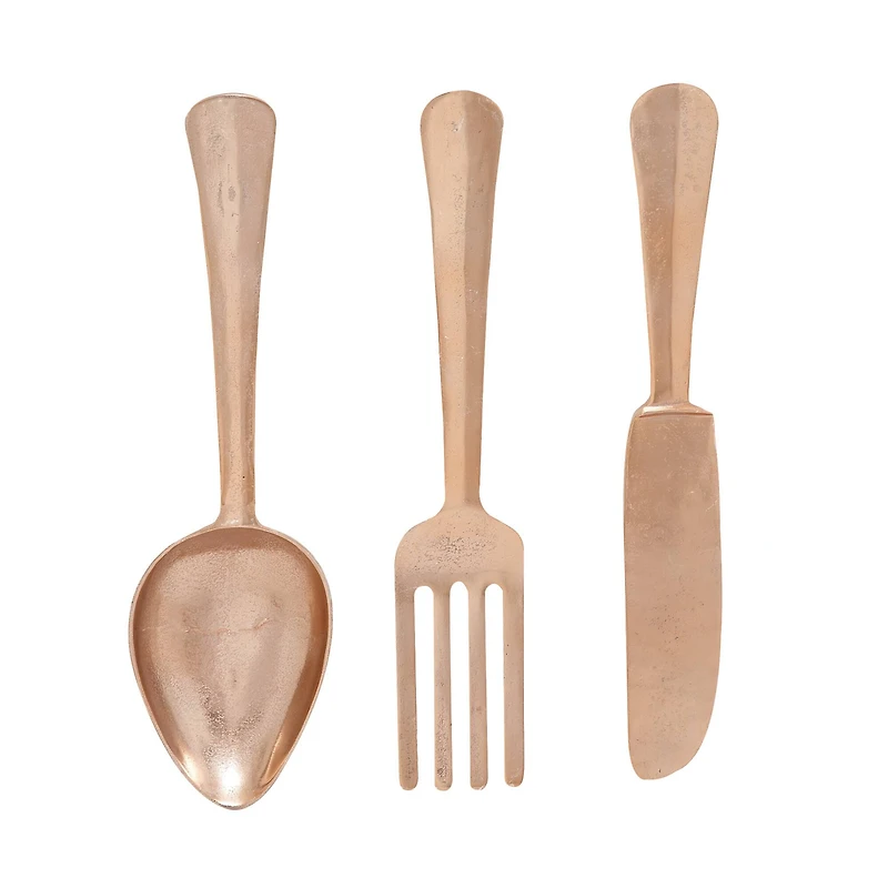Rose Gold Aluminum Utensils Wall Décor Set