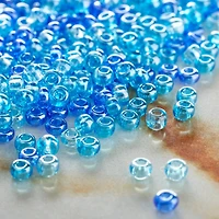 12 Pack: John Bead Aqua Mix Czech Glass Seed Beads, 11/0