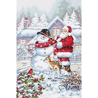 Letistitch Snowman And Santa Counted Cross Stitch Kit