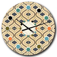 Designart 'Retro Ornamental Design Vii Mid-Century Modern Wall Clock