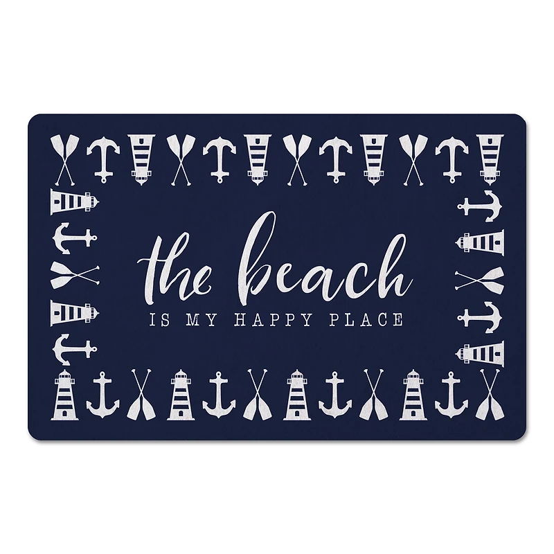 The Beach is My Happy Place Floor Mat