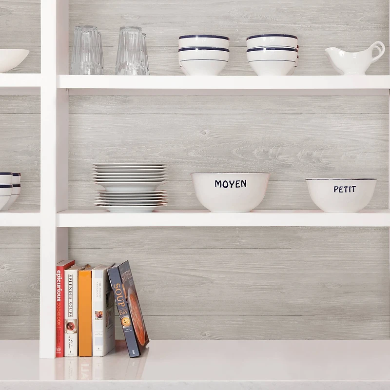 NuWallpaper Gray Wood Plank Peel & Stick Wallpaper