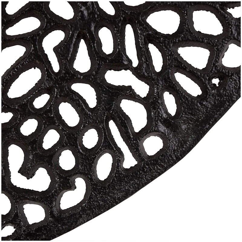 45" Black Abstract Aluminum Wall Mirror with Open Lattice Frame