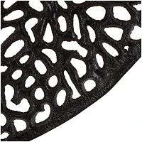 45" Black Abstract Aluminum Wall Mirror with Open Lattice Frame