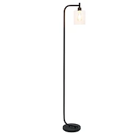 Simple Designs™ Iron Lantern Floor Lamp with Glass Shade