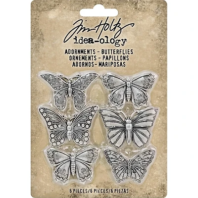 Idea-Ology Metal Adornments 1" 6/Pkg-Butterflies