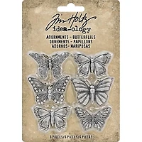 Idea-Ology Metal Adornments 1" 6/Pkg-Butterflies