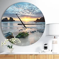 Designart Beautiful Porthcothan Bay Wall Clock