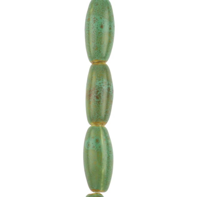 Green Ceramic Oval Beads, 29.5mm by Bead Landing™