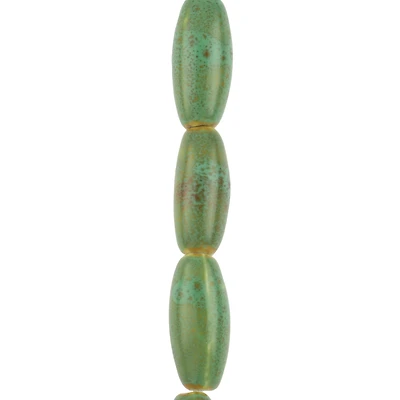 Green Ceramic Oval Beads, 29.5mm by Bead Landing™
