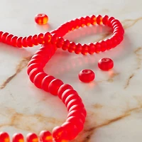 Mixed Red Matte Glass Rondelle Beads by Bead Landing™