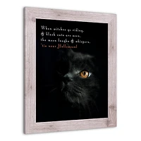 Creepy Cat Western White Framed Print