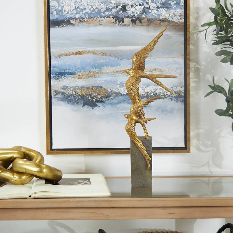 20" Gold Bird Sculpture