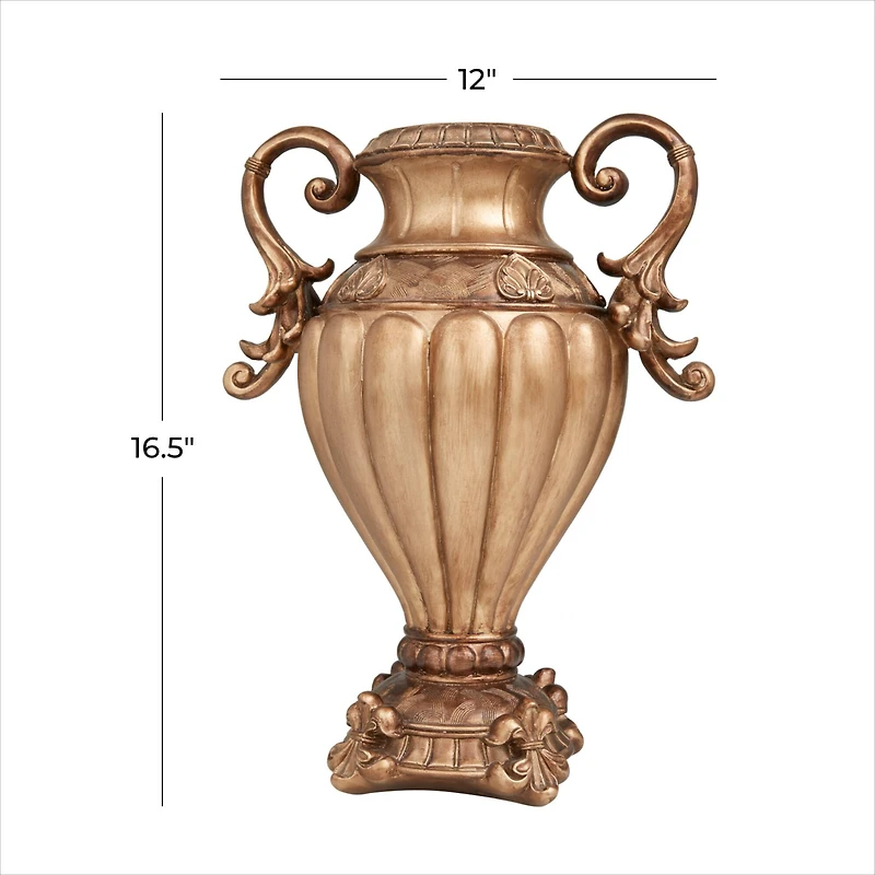 17" Bronze Traditional Decorative Jar