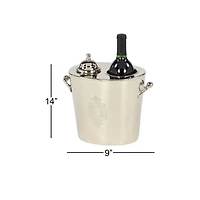 11" Silver Metal Traditional Wine Holder Cooler