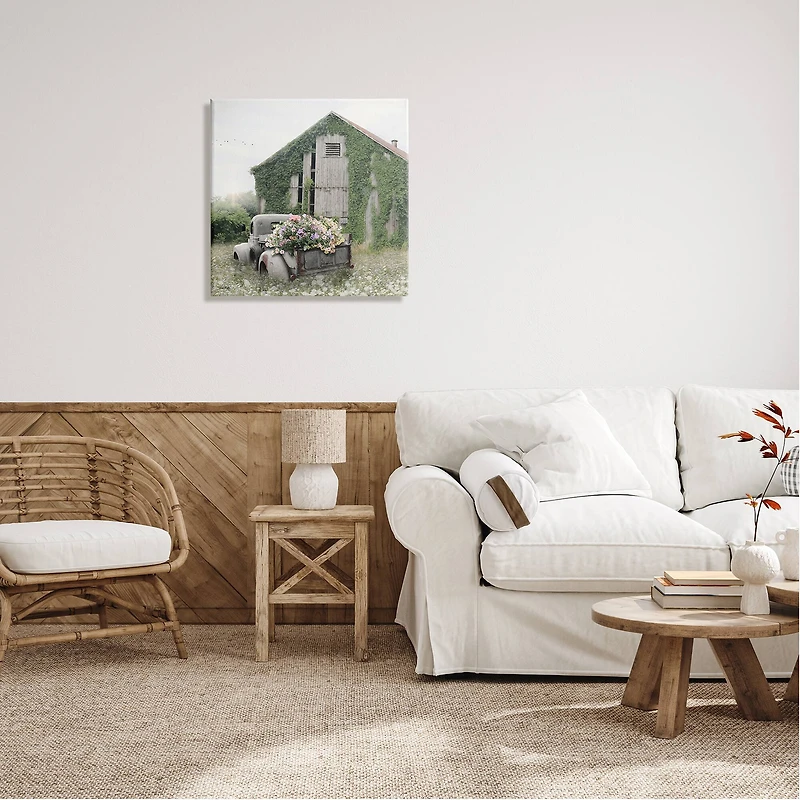 Stupell Industries Magical Farmhouse Barn and Flower Field Canvas Wall Art