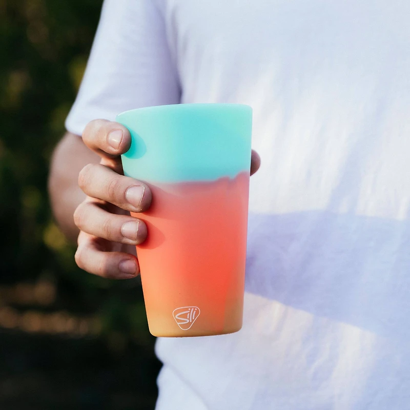 Silipint® 16oz. Aurora & Aqua Silicone Pint Glasses, 2ct.