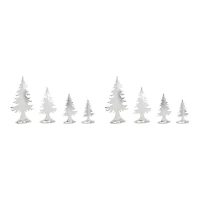Silver Cut Out Metal Pine Trees Décor Set, 16.25", 12.25", 10" & 8"