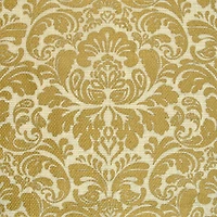 Gold Damask Print Jute Table Runner 14" x 72"
