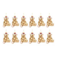12ct. Gold Glass Teddy Bear Ornaments